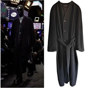 Balenciaga Runway Unisex Oversized Cashmere Wool Brushed Coat NWT